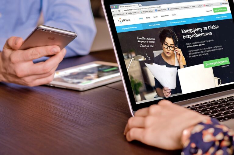 Website design for a Suffolk small business laptop image at desk